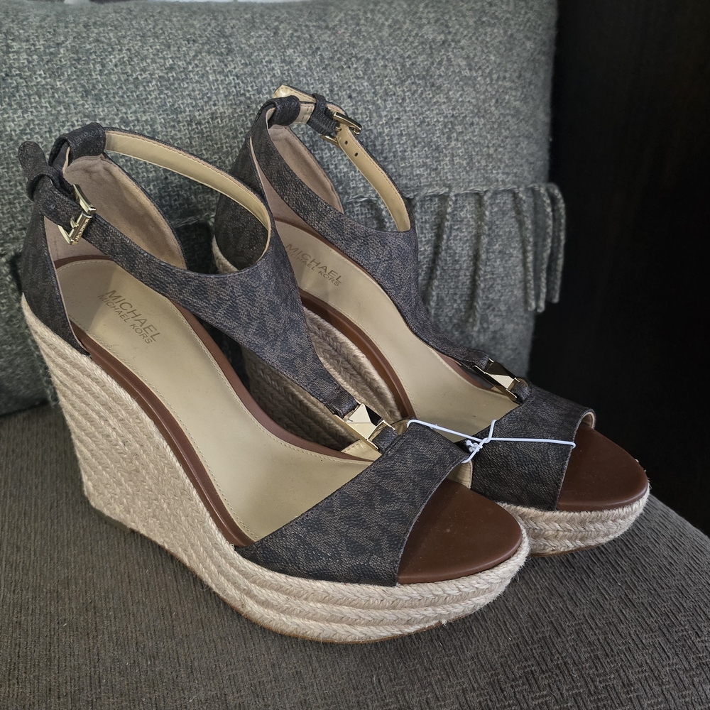 Michael Kors Black Wedge Sandals